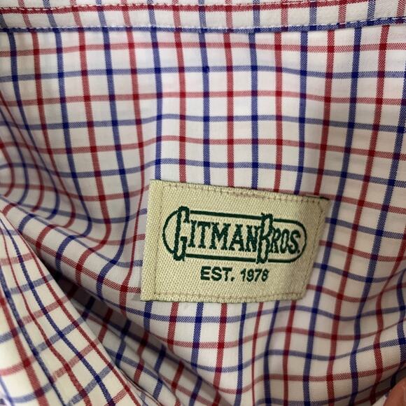 Vintage Gitman Bros Shirt Mens L Large Cotton Check Button Down Pockets Made USA - Picture 4 of 10
